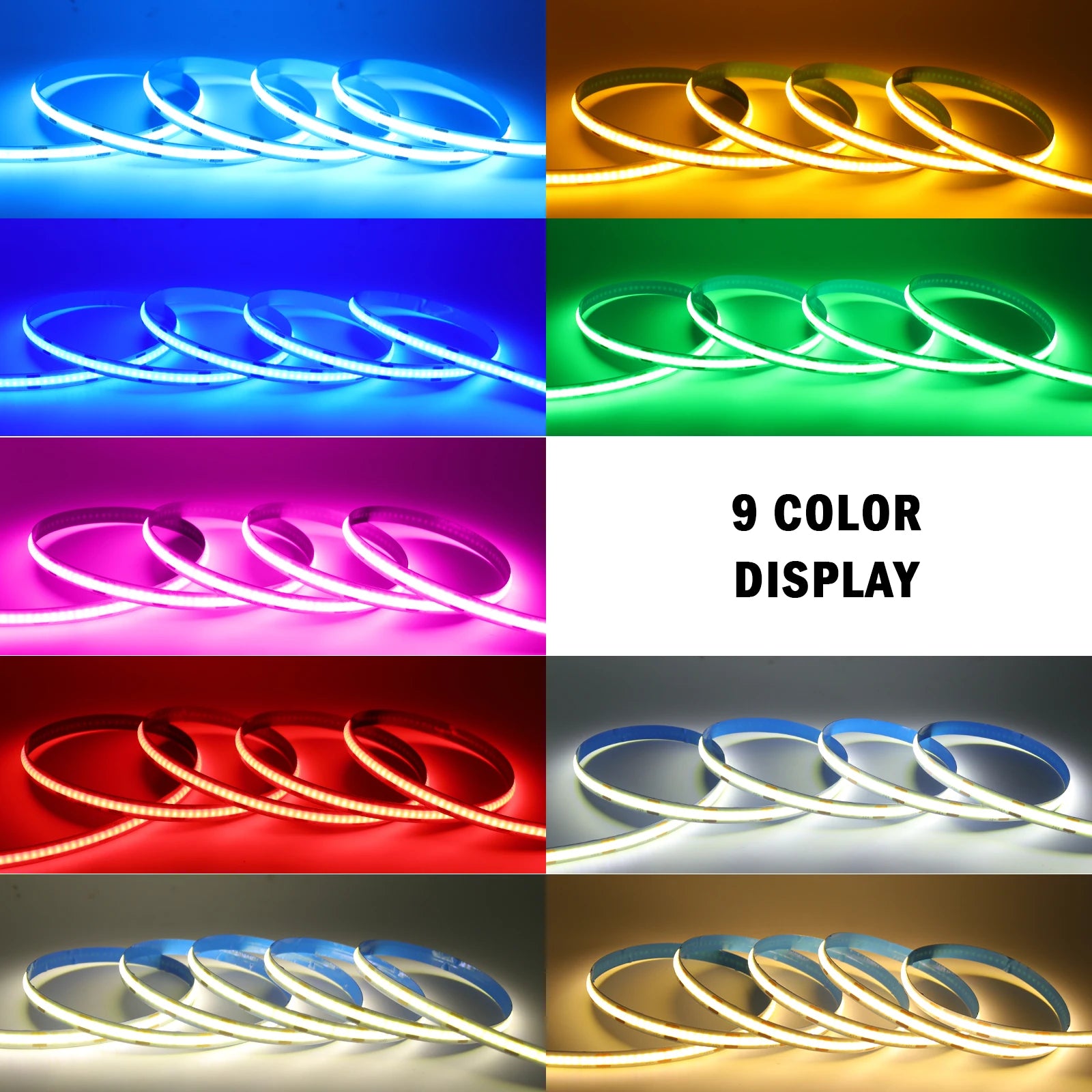 3MM 5MM 8MM COB LED Strip With 1.5M ON/OFF Switch 5V USB 320LEDs/m Warm White Red Green Blue Yellow Pink Flexible Tape for Room
