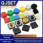 20 Pcs Tactile Pushbutton Switch 12*12*7.3MM Micro Switch Pushbutton A14 A24 Pushbutton Cover 12x12x7.3MM Square Head Pushbutton
