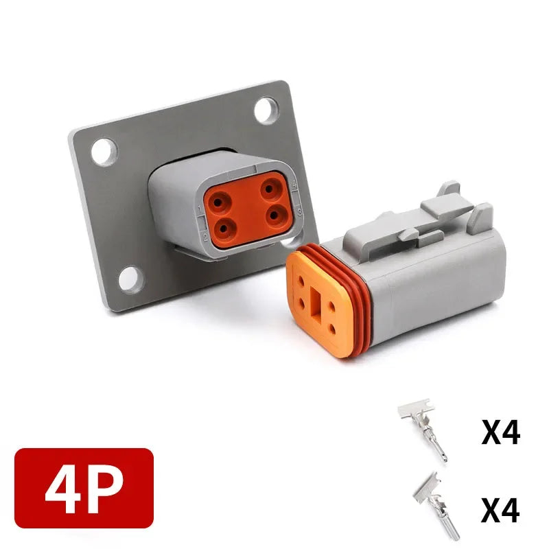 2/3/4/6/8/12Pin Deutsch Type DT Connector Plug-In With Fixed Flange DTM/DTP Waterproof Wire Automotive Connector