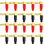 20pcs/10pairs 4MM Nut Banana Plugs 24K Gold-plated Connector With Screw Lock For Audio Jack Speaker Plugs Black&Red
