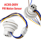 AC85-265V Infrared Motion Sensor IR Detector Switch Auto On Off Adjustable Time Delay Human Body Induction Lamp