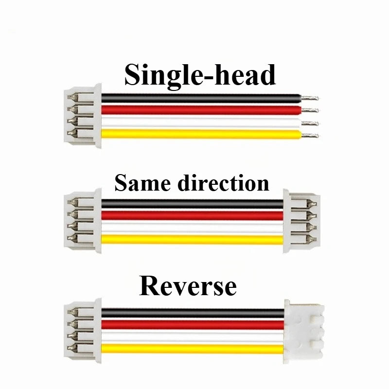 10Pcs/lot GH1.25 2P/3P/4P/6-pin JST GH Series 1.25mm Male Plug Connector 28AWG Wire Single/Double/Same/Reverse Connector 1.25MM