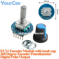2pcs/1pc EC11 360 Degree Rotary Encoder Module with Knob Cap Potentiometer Digital Pulse Output for Household Electric Appliance