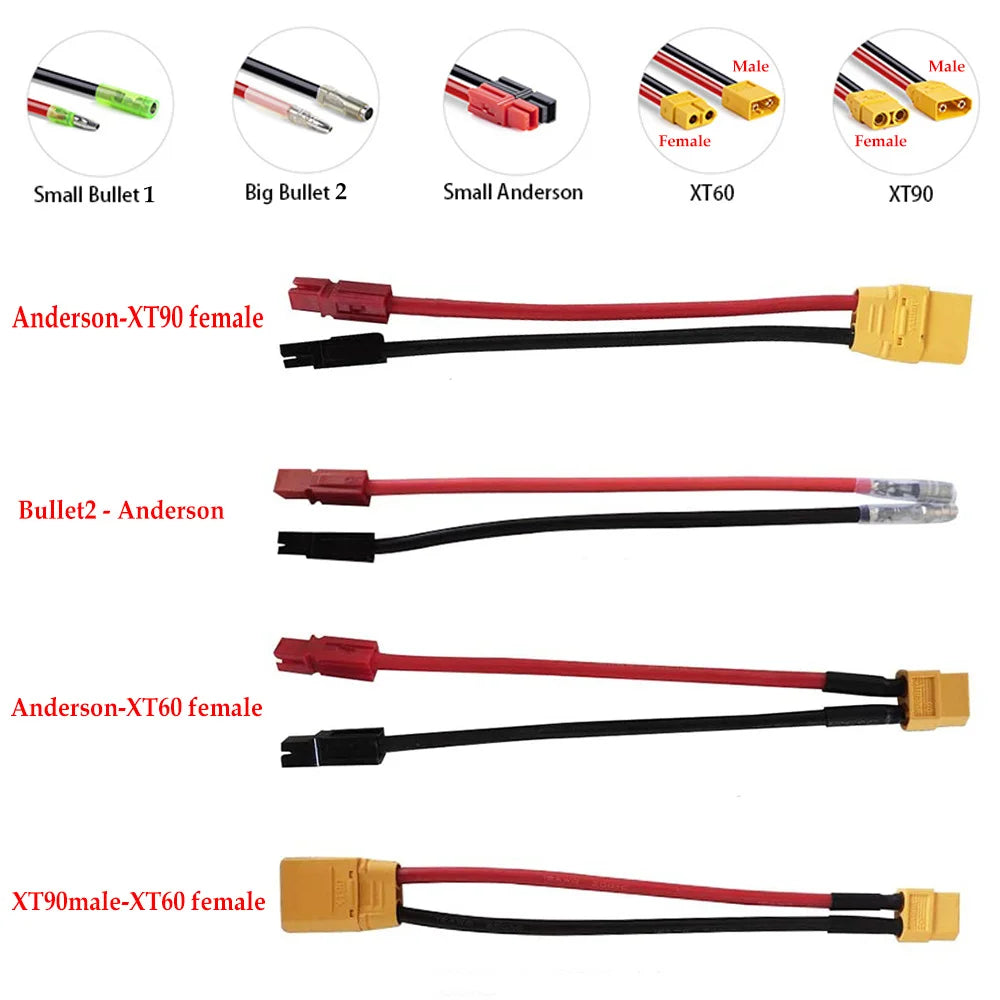 Discharger Connector Adaptor XT60 to Anderson Adapter / Bullect Adaptor / XT90 Adapter / Big Anderson Adaptor with Cable