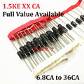 20PCS TVS Diode 1.5KE6CA8/7CA5/8CA2/9CA1/10CA/12CA/15CA/16CA/18CA/20CA/22CA/24CA/27CA/30CA/33CA/36CA 1.5KE6.8CA/9.1CA/8.2CA/7.5C