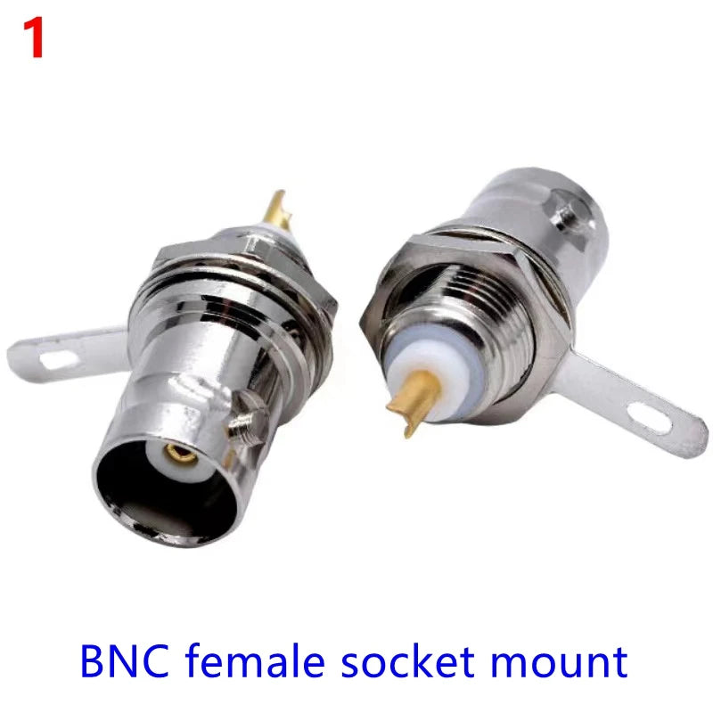 2-10Pcs Q9 BNC Male Female Socket Mount Welding Insulation Solder Connector Chassis Panel Mount Antenna Coax Fast Delivery Brass