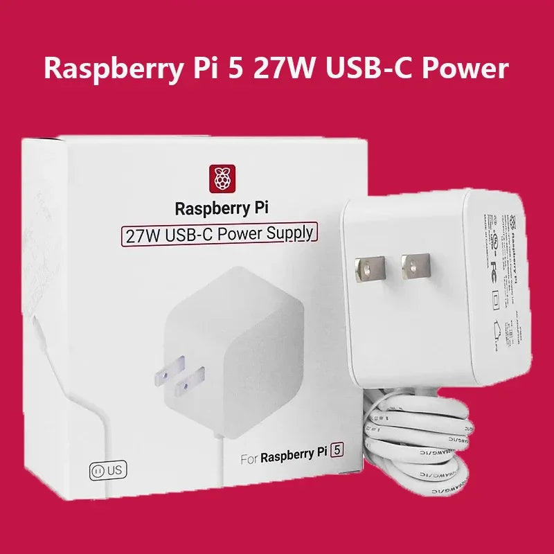 Raspberry Pi 27W USB-C Power Supply White US/EU, Support 5.1V 5A PD Standard