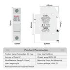 EARU Din Rail Solar Fuses DC 1000V 1500V PV Photovoltaic 20A 25A 30A Fuse Holder Base Solar System Short Circuit Protection GPV