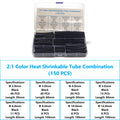 127-800 Pcs Boxed Heat Resistant Tubing Heat Shrinkable Tubing Heat Shrink Packaging Kit Electrical Connection Cable Protection