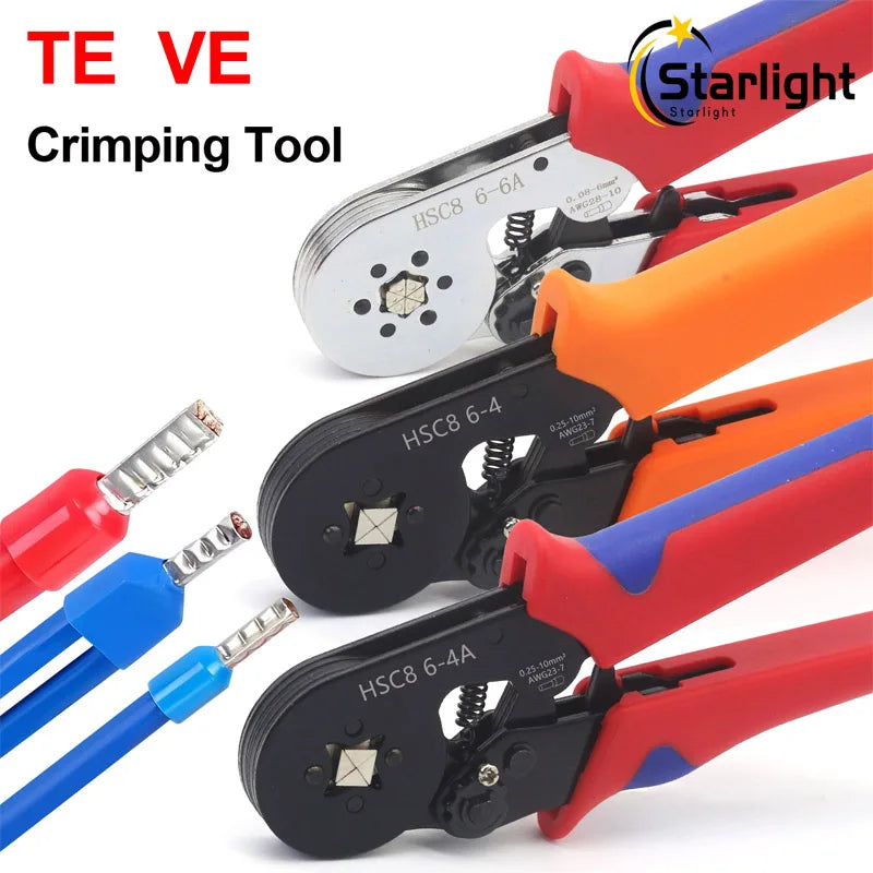 HSC8 6-4A 6-6A VE TE Pliers Self-Adjusting Crimping  Electrical Wire Ferrule Pin Terminal Connectors Crimping Tool Hand pliers