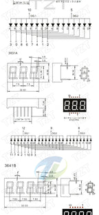 TZT 0.28/0.36/0.4/0.56 inch LED display 7 Segment 1/ 2 / 3 / 4 Bit Digit Tube Red Common Cathode / Anode Digital led 7segment