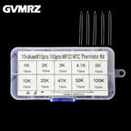 100PCS 10Values*10PCS NTC Thermistor Thermal Resistor kit MF52 NTC-MF52AT 1K 2K 3K 4.7K 5K 10K 20K 47K 50K 100K 5% 3950B