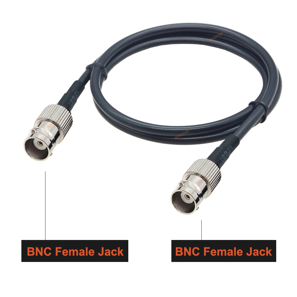 BEVOTOP RG58 BNC Cable Waterproof BNC Female Nut Bulkhead to BNC Male Plug RG58 Pigtail Jumper 50 Ohm RF Coaxial Extension Cable