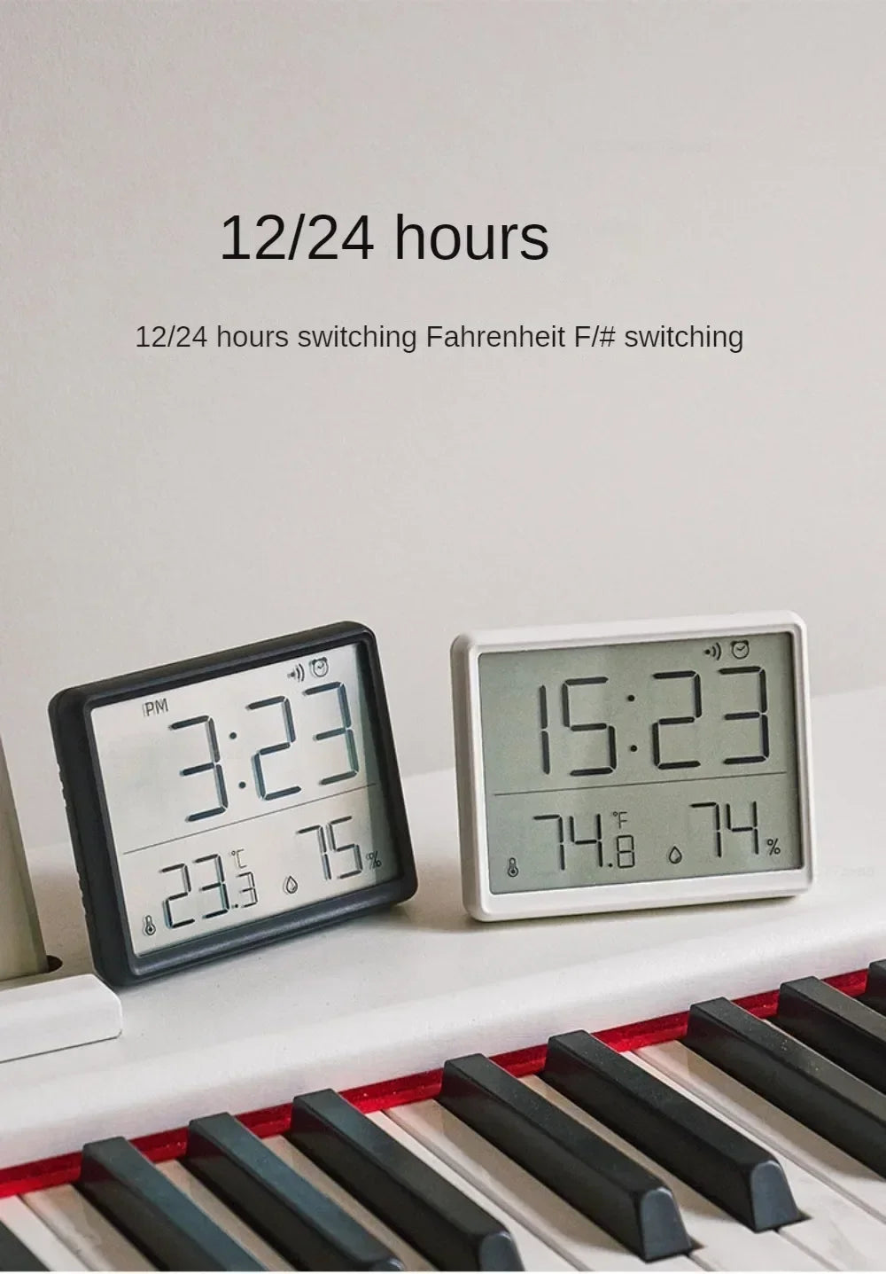 Multifunction Thermometer Hygrometer Automatic Electronic Temperature Humidity Magnetic Attraction Wall Monitor Clocks