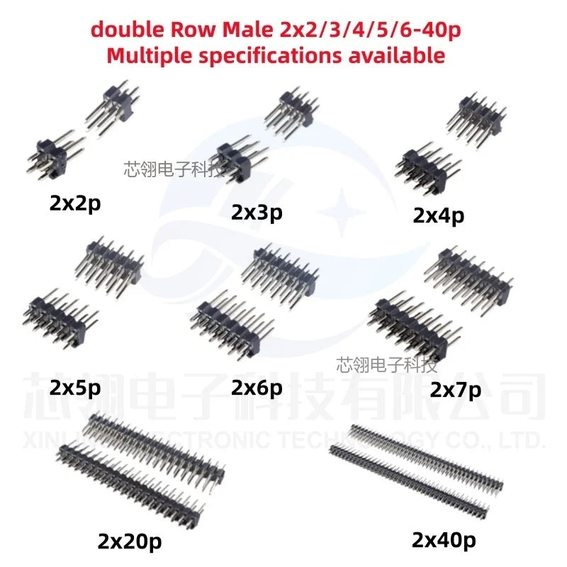 10/20pcs Pcs 2.54mm Double Row Male 2*40P PCB Board Pin Header Connector Strip Pinheader 2/3/4/5/6/8/10/12/20/40Pin For Arduino