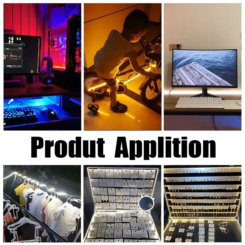 5V USB LED Strip Light Battery Power SMD 2835 3528 60LED 0.5m 1m 2m 5m Cold White Warm Blue Ribbon Cabinet Lights Night DC5V