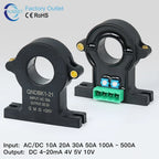 Hall Effect Current Transducer QNDBK1-21 DC 30A 50A 100A 200A 300A 4-20mA Open Current Transmitter Split Core Current Sensor