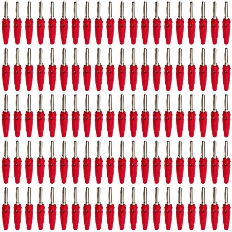 20/100Pcs 4mm Banana Plug Connectors Black And Red High Current Insulated Shrouded Stackable Connector Screw Connection