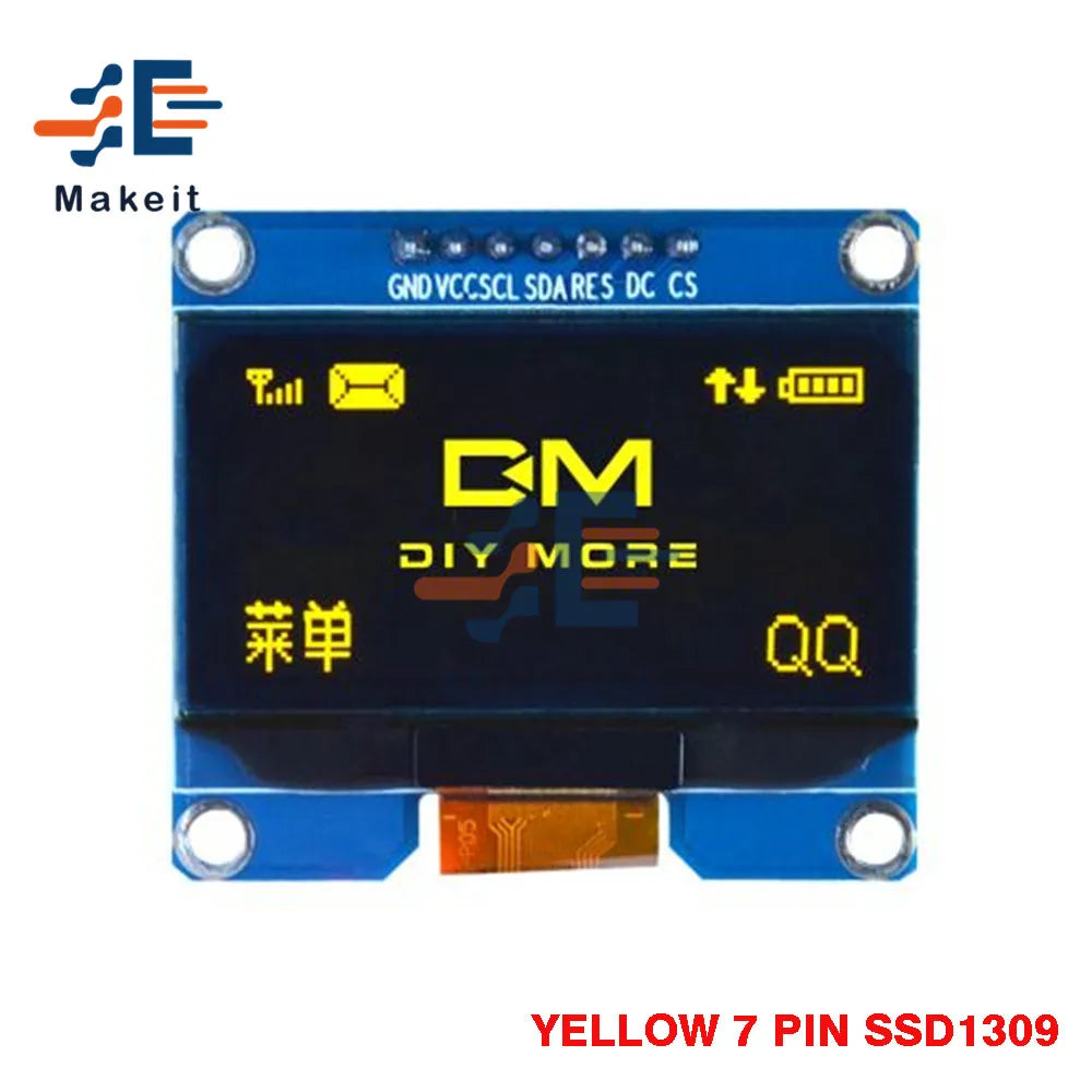 1.54 Inch OLED Module 5 Pin 7 Pin White Blue Yellow SPI IIC I2C Interface SSD1309 SPD0301 Driver 128x64 Display Screen Board