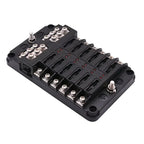 6/12 Way Blade Fuse 12-24V Car Boat Fuse Box Holder with Plastic Cover for Power Panel Board Camper RV Accessorie