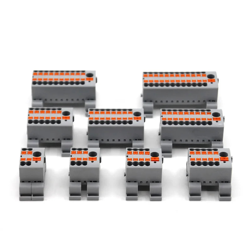1PC 2.5mm² Plug-in Terminal Block Wire Electrical Cable Connectors Splitter Spliceable DIN-Rail Mounting Junction Box Tool
