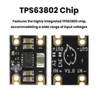 Mini Buck-Boost Converter Module TPS63802 DC 1.8-5.5V Input 3.3V 5V Output for DIY Projects and Power Banks