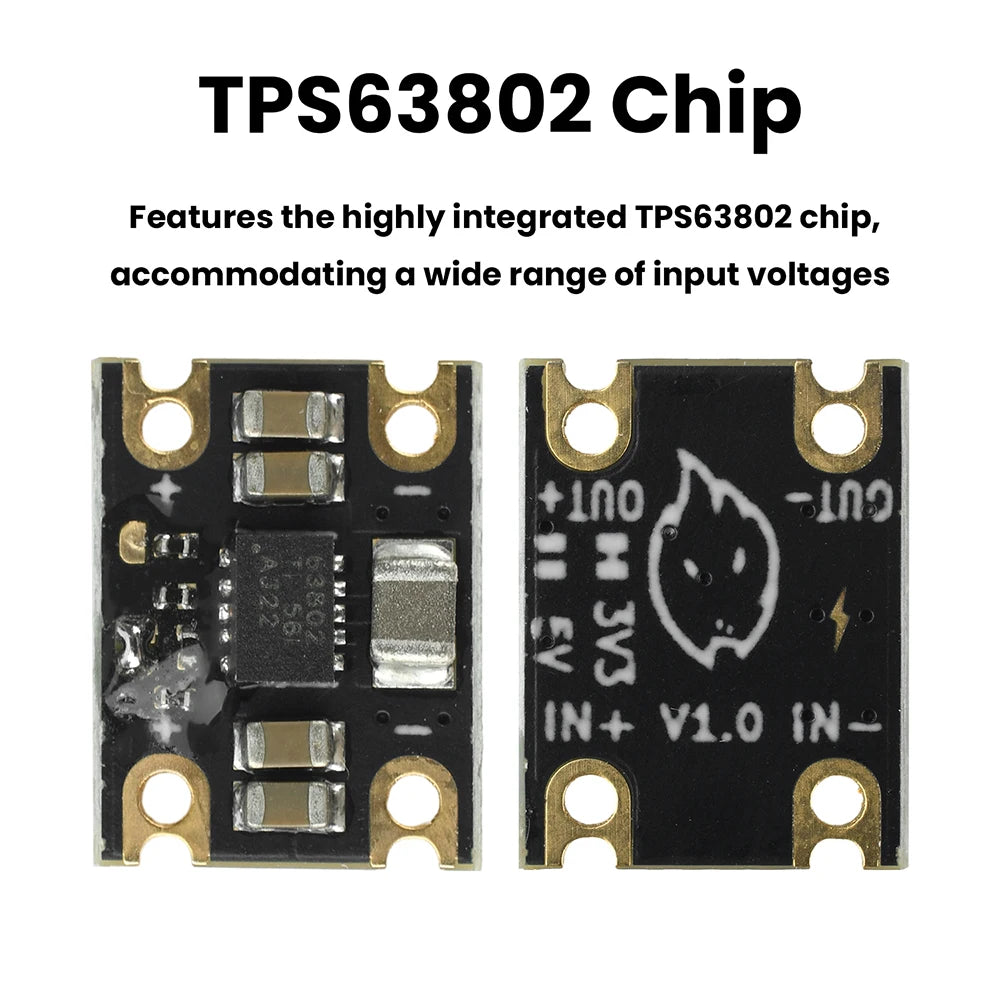 Mini Buck-Boost Converter Module TPS63802 DC 1.8-5.5V Input 3.3V 5V Output for DIY Projects and Power Banks
