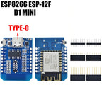 1-10pcs ESP8266 D1 Mini WIFI Development Board ESP-12F Wemos D1 Mini Nodemcu Lua Iot Board 3.3V Met Pins TYPE-C/Micro USB XZG