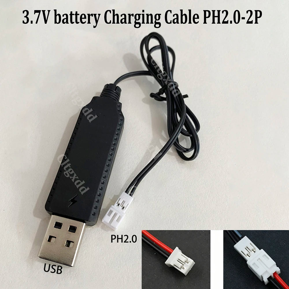 3.7V/7.4V USB Lithium Charging Cable SM-2P SM-4P JST XH2.54 PH2.0 MX2.0 1.25mm Adapter For RC Toy Car Drone Wide Compatibility