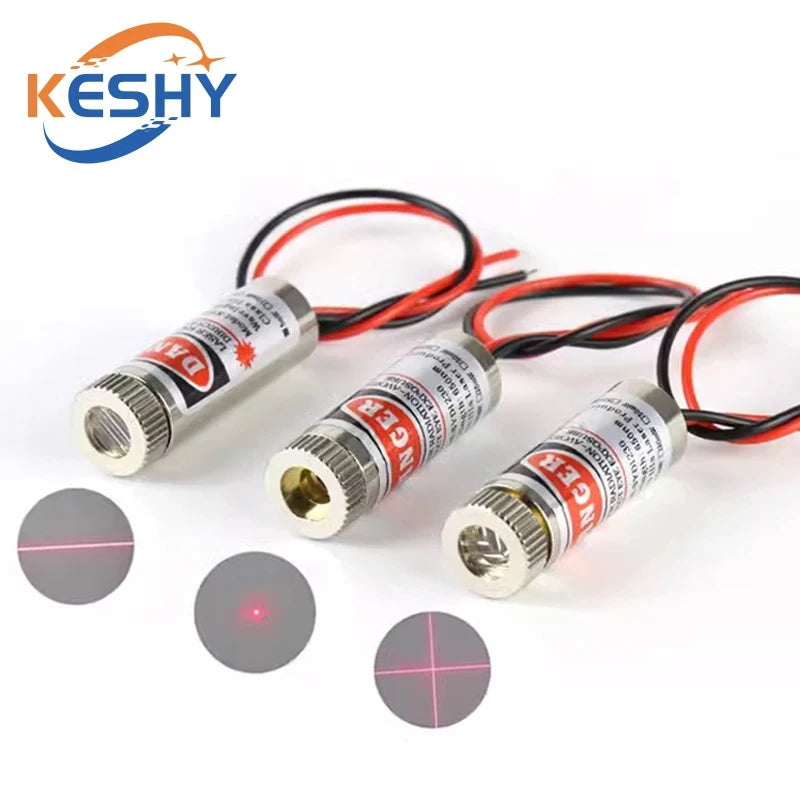 650nm 5mW Red Point / Line / Cross Laser Module Head Glass Lens Focusable Focus Adjustable Laser Diode Head Industrial Class