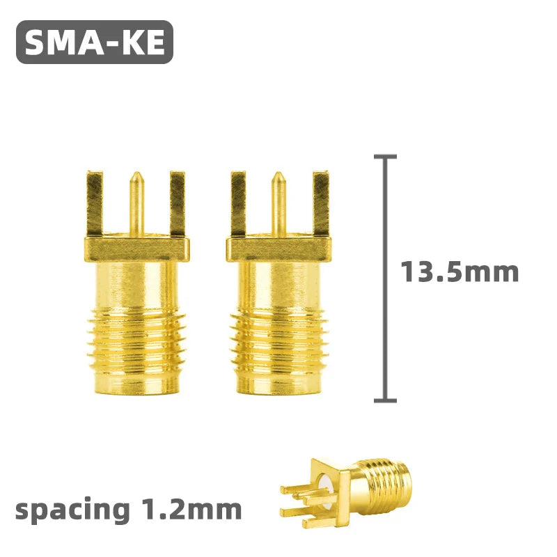 5Pcs SMA Female Jack Male Plug 1.6mm Adapter Solder Edge PCB Straight Angle Mount RF Copper Connector Plug Socket