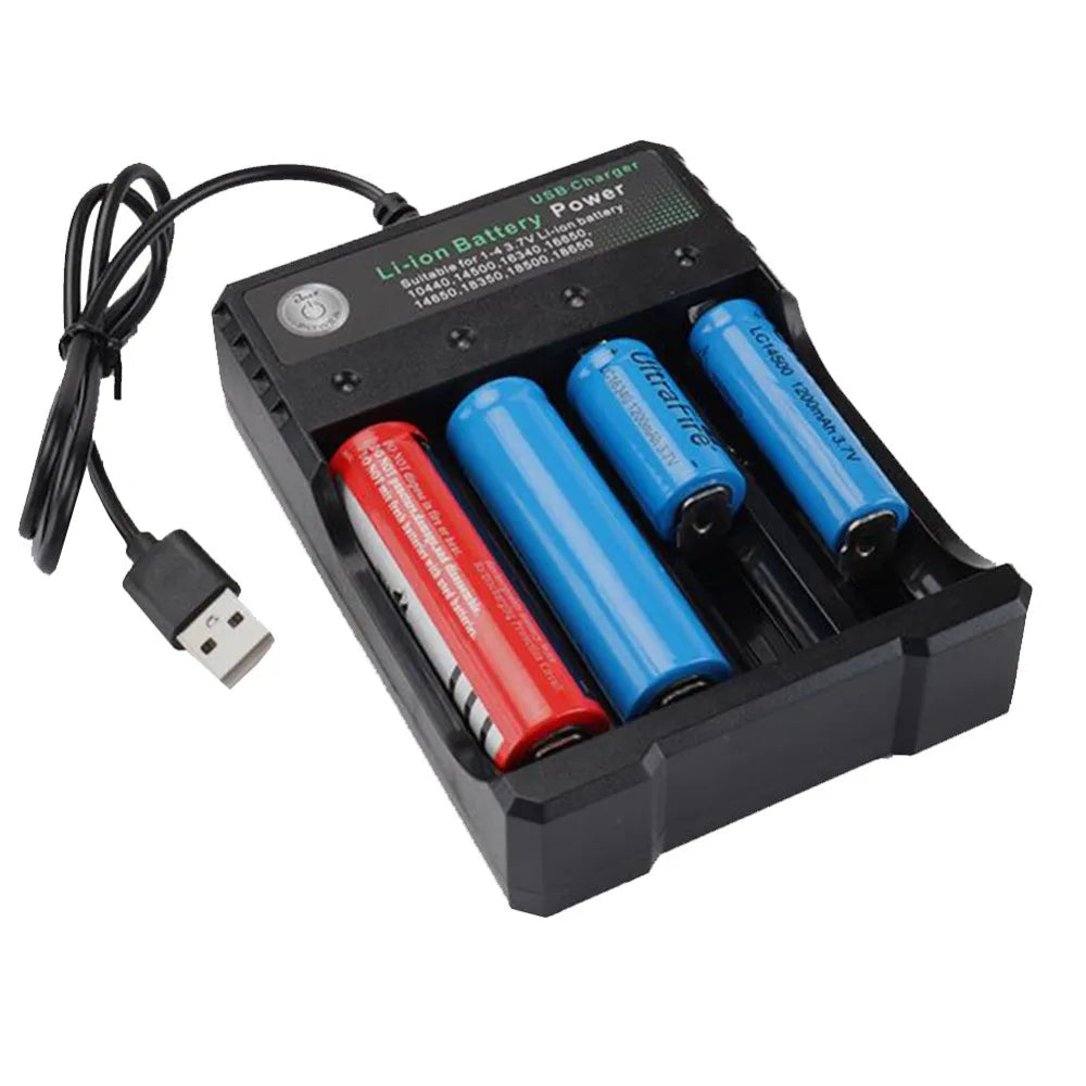 2 3 4 Slots 18650 Battery Charger For 3.7V Rechargeable Lithium AC 110V/220V 10440 14500 16340 16650 14650 18350 18500 Batteries