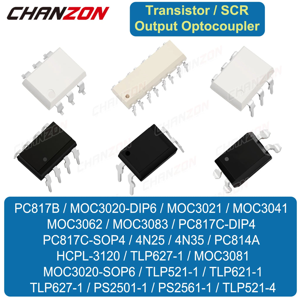 4N35 4N25 Pc817 Moc3041 Moc3020 Tlp627 Hcpl3120 Moc3021 Pc817C Pc817B Moc3083 P521 Tlp521-4 Tlp621 Hcpl 3120 Moc3062 Optocoupler