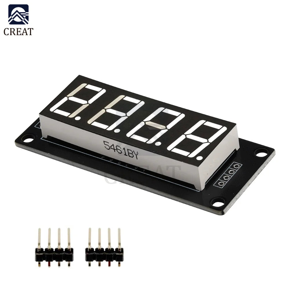 0.56" 4 Bit Digital LED Tube Display Module TM1637 Decimal 7 Segments Tube Display Module Yellow/White/Red/Green/Blue