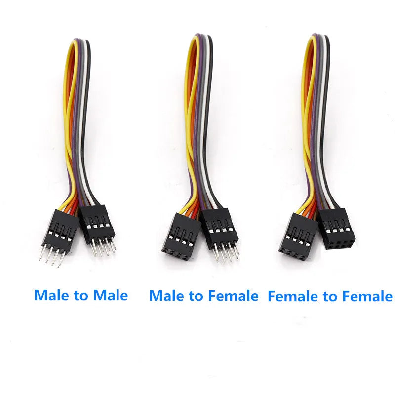 5PCS 2.54MM Double Row DUPONT LINE DUPONT Connector Plug With Wire Jumper Cable 10/20/30/50/100cm 2*2/3/4/5 PIN Male Female