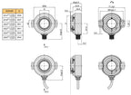 HENGXIANG KJ58 Gray Code Absolute Encoder 12bits Single Turn Hollow Shaft IP65 Protection DC5V-30V 58mm OD Spring Plate Mount