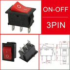 10/30/100 Pcs KCD1 Snap - in Boat Rocker Switch - SPST ON - OFF, 2/3/4 Pin, 250V 6A (AC) / 125V 10A, 2P Toggle Power Snap Switch