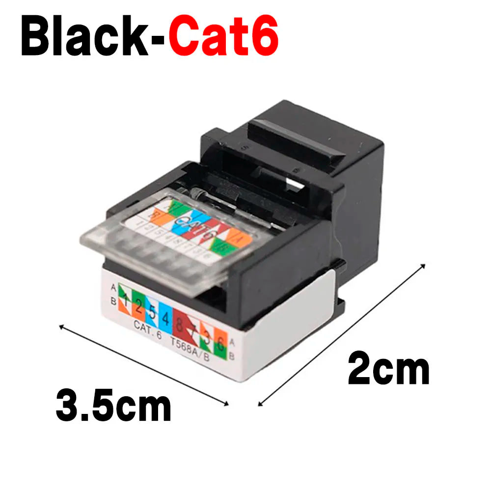 For RJ45 Module Coupler Ethernet Module Female Jack Wall Adapter RJ45 Cat6/Cat5e Ethernet Keystone Jack No Punch-Down Tool-Less