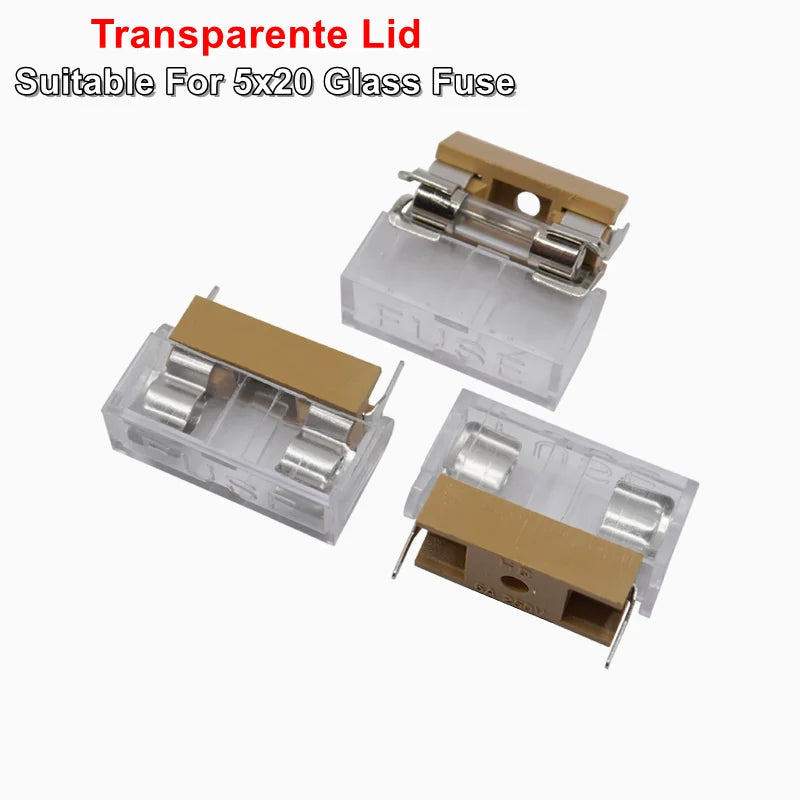 10pcs BLX-A  5*20mm Glass Fuse Holder BF-013 Transparent Insurance Tube Socket With 1A 2A 3A 4A 5A 6A 7A 8A 10A 15A 5x20MM Fuses
