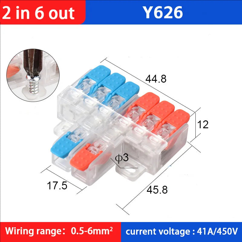 Fast Wiring Wire Connectors Splitter Terminal Blocks Quick Plug-in Connector Conductor Cable Junction Box