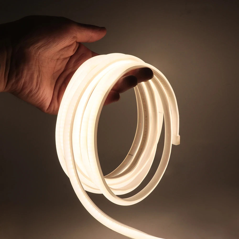 220V COB Strip White /Red /Ice Blue /Pink /Yellow /Purple Waterproof Home Decor Outdoor Lamp Flexible LED Neon Ribbon Light