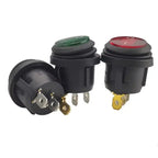 KCD1 Waterproof Round Button Rocker Switch KCD1 Boat-shaped Switches Push Button Switch ON OFF with Light 12V 220V