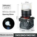 XB4 Knob Switch with LED 22mm 2/3Position Self Locking 1NO/2NO/1NO1NC Select Rotary Switch with Light 12V 24V 220V 10A Red Green