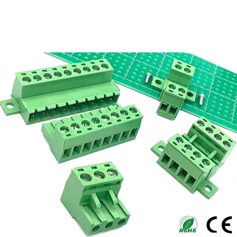 10Pairs Female Male Aerial Butt Weld with PCB Lock 2EDG15EDGRKC-5.08mm 2P-24P Plugin Screw Wire Cable Terminal Block Connector