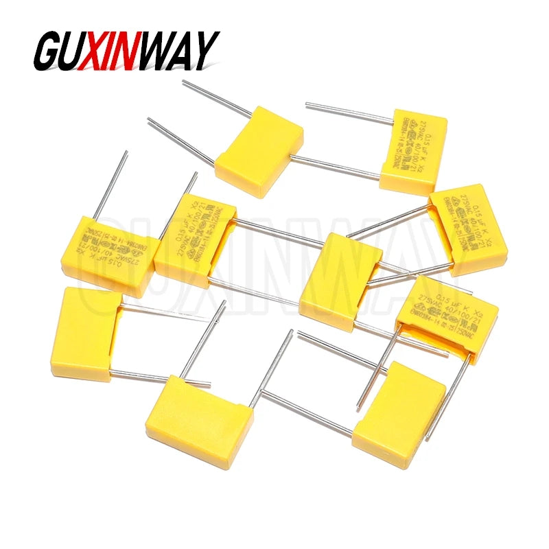 10pcs X2 Safety capacitor  Polypropylene film 15mm 100NF 1UF 150NF 22NF 220NF 330NF 47NF 470NF 680NF