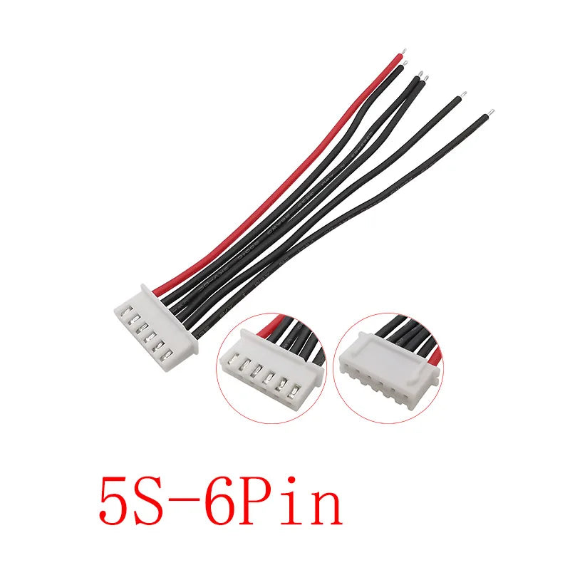 5Pcs JST-XH 2.54mm Pitch 1/2/3/4/5/6/7S Balancer Cable 22AWG Silicone RC Lipo Battery Balancer Charger Plug Wire Connector