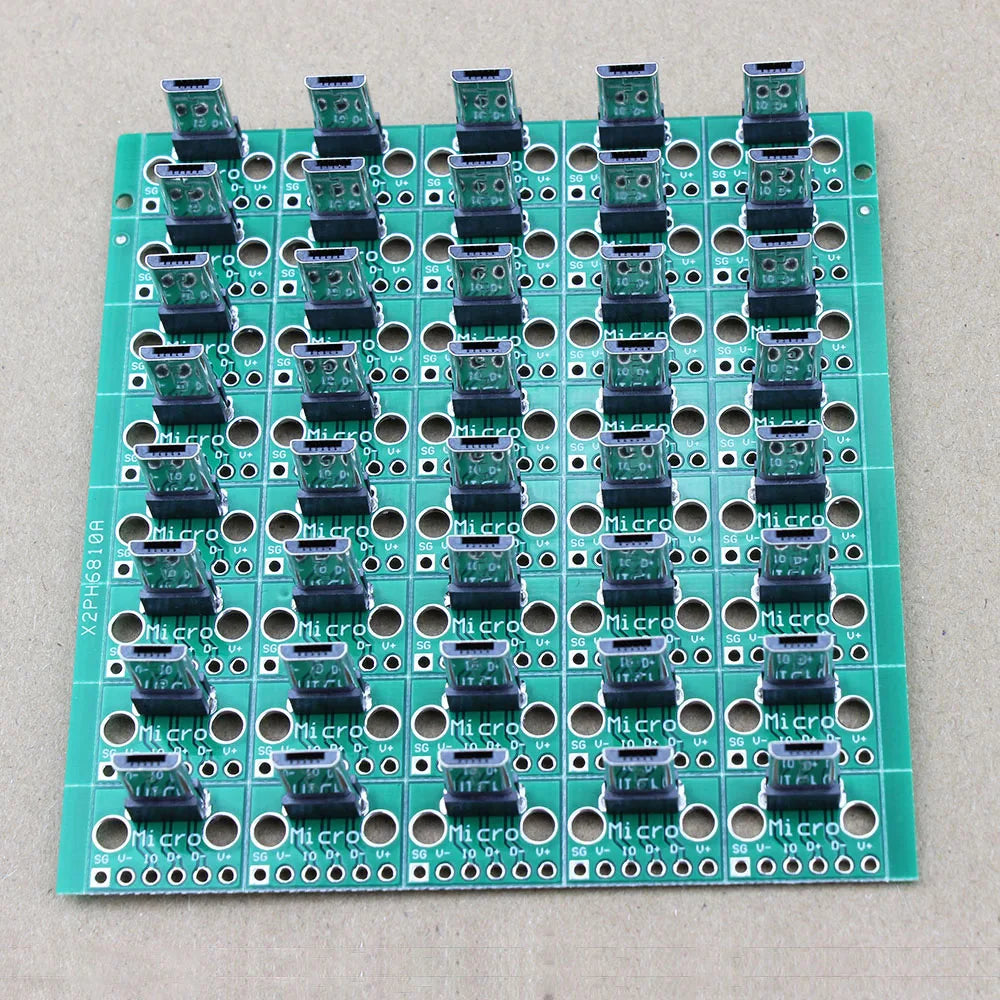 1Pce Vertical USB Micro USB 2.0 Male Lengthen Head Connector PCB Converter Adapter Breakout Board 180 Degree Vertical WP-110