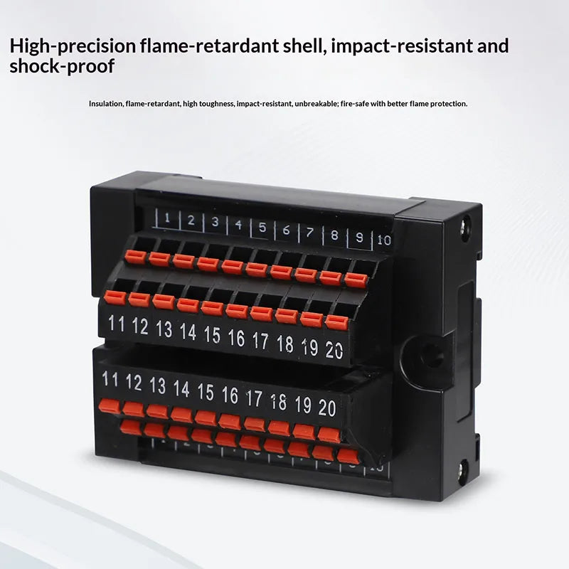 One in Multiple Out Direct Insertion Terminal Block Distribution Box DIN Rail Power Common Splitter PLC Signal Line Junction Box