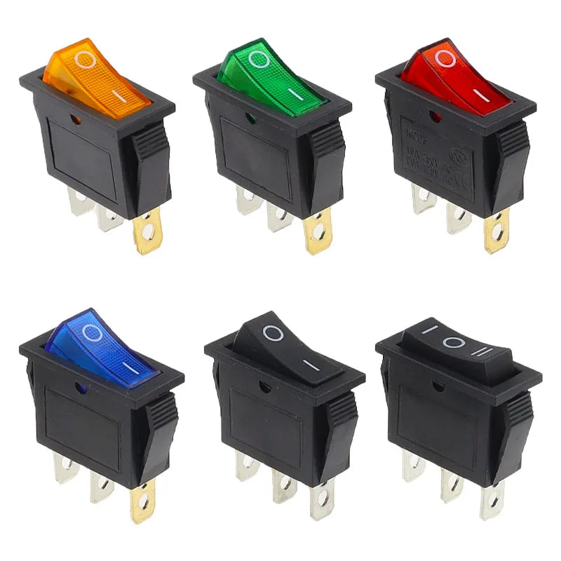 1PCS KCD3 Rocker Switch ON-OFF ON-OFF-ON 2 Position 3Pins Electrical equipment With Light Power Switch 16A 250V / 20A 125V AC
