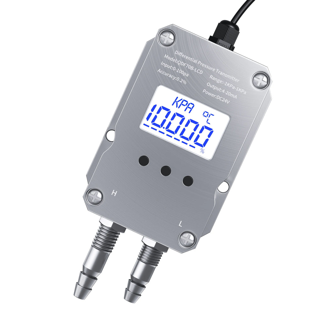 Digital Differential Pressure Transmitter 4-20mA 0-10V 0-5V RS485 Wind Air Pressure Sensor 0-50pa 0-100pa 0-200pa 0-2Kpa